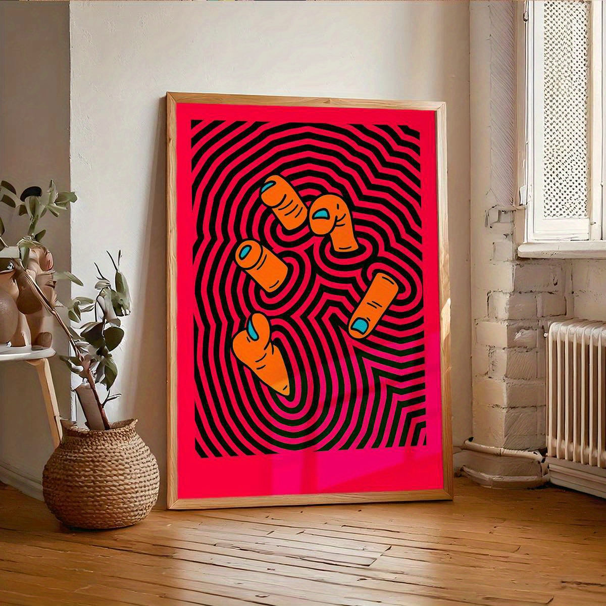 Home Design Bathroom - Modern Abstract Finger Art Posters Unframed