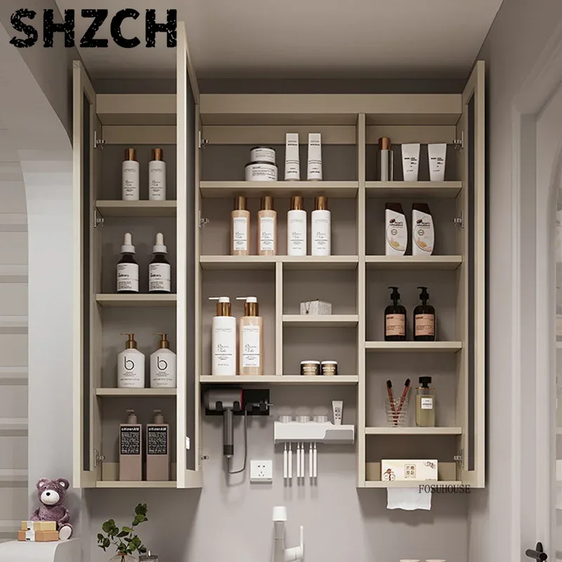 Bathroom Cabinet Mirror - Modern Thickened Bathroom Mirror Featuring Integrated