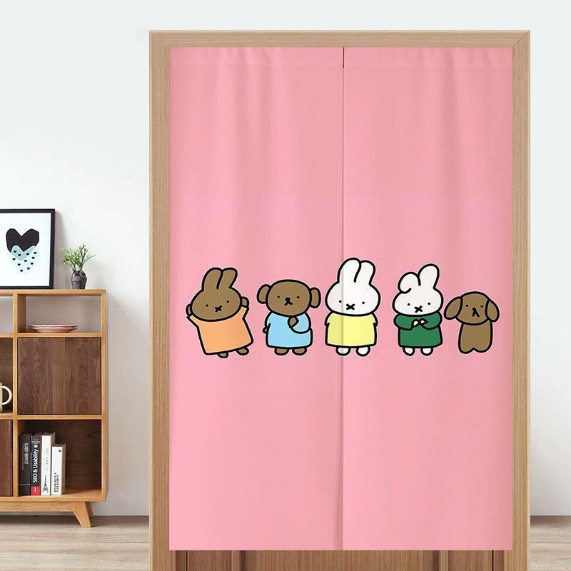 Home Edit Bathroom - Cute Miffy Door Curtain No-Drill Hanging