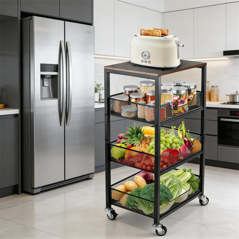 3-Tier Rolling Utility Cart St - огляд і ціна Home Bathroom Organizer
