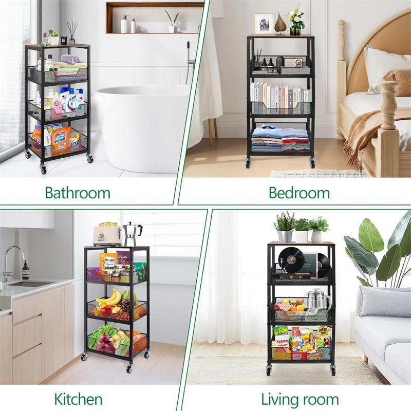 3-Tier Rolling Utility Cart St - огляд і ціна Home Bathroom Organizer