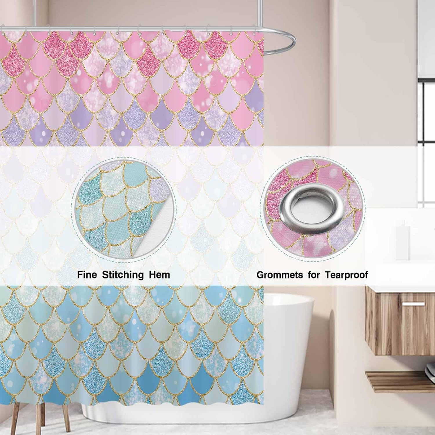 Mermaid Scales Shower Curtain  - огляд і ціна Home Bathroom Scales