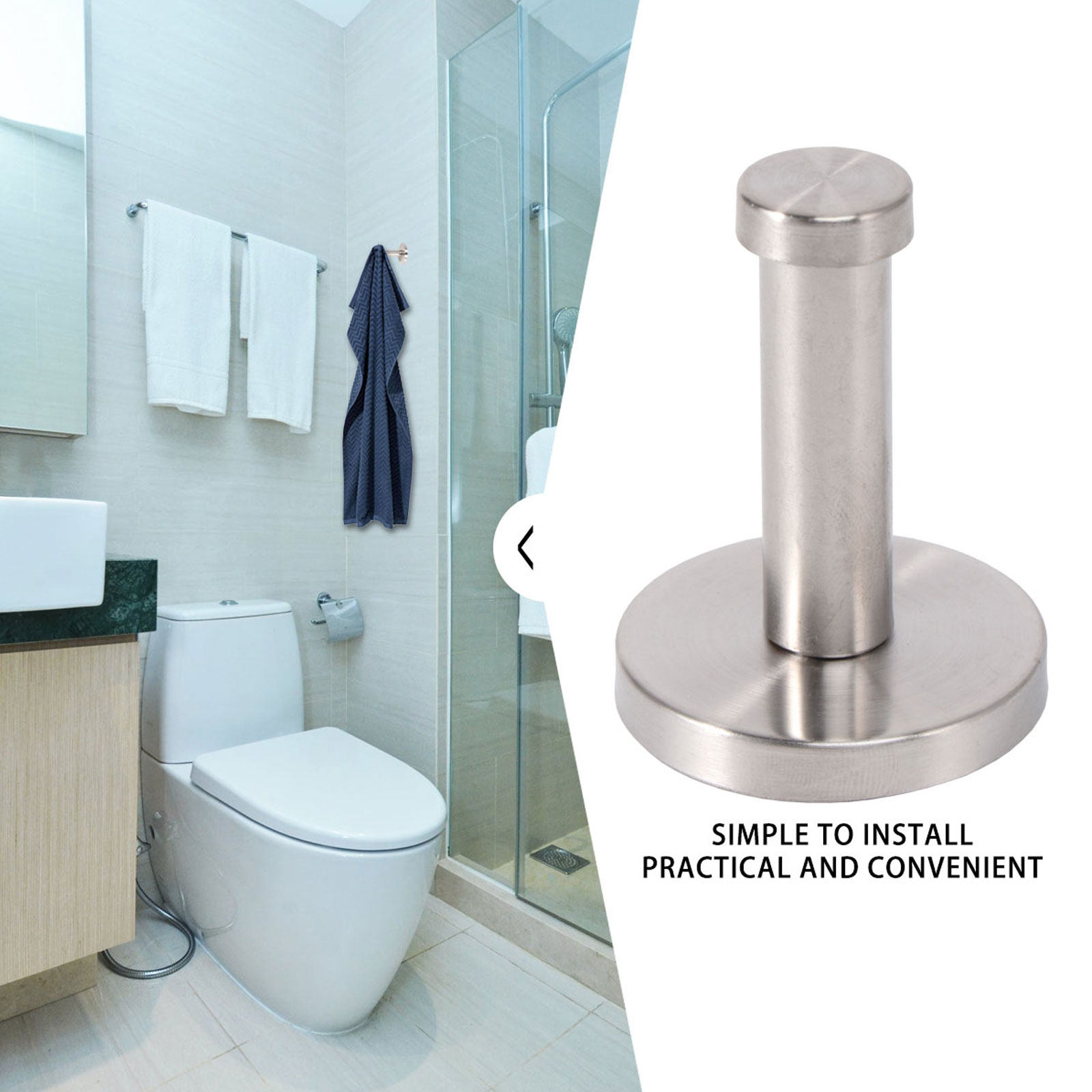 6Pcs Metal Hooks Stainless Ste - огляд і ціна Home Design Bathroom