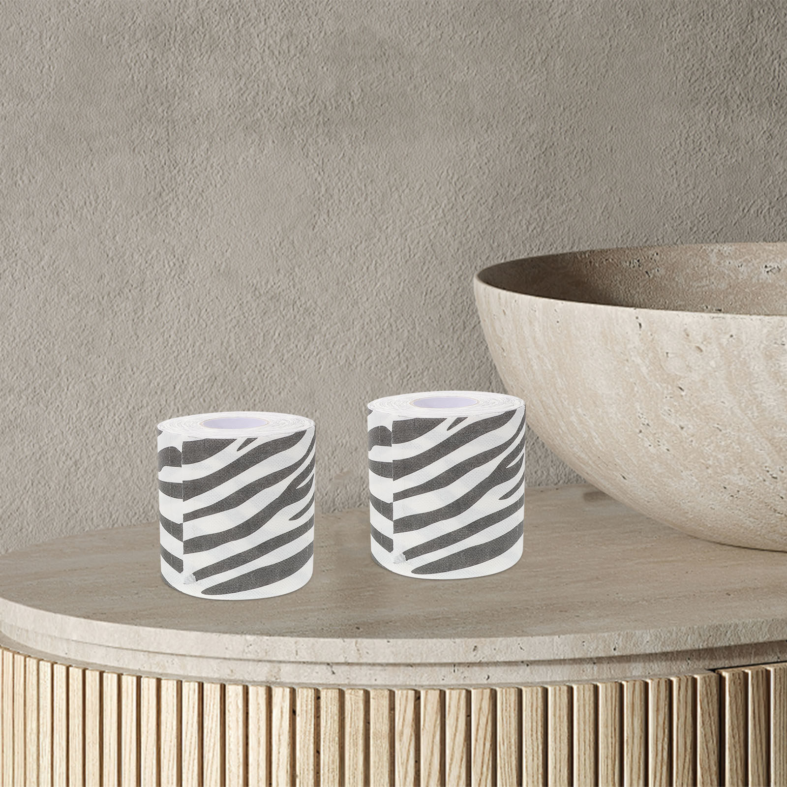 2Pcs Zebra Print Toilet Paper  - огляд і ціна Home Design Bathroom