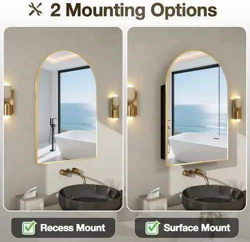 Arched Medicine Cabinet Mirror - огляд і ціна Bathroom Cabinet Mirror