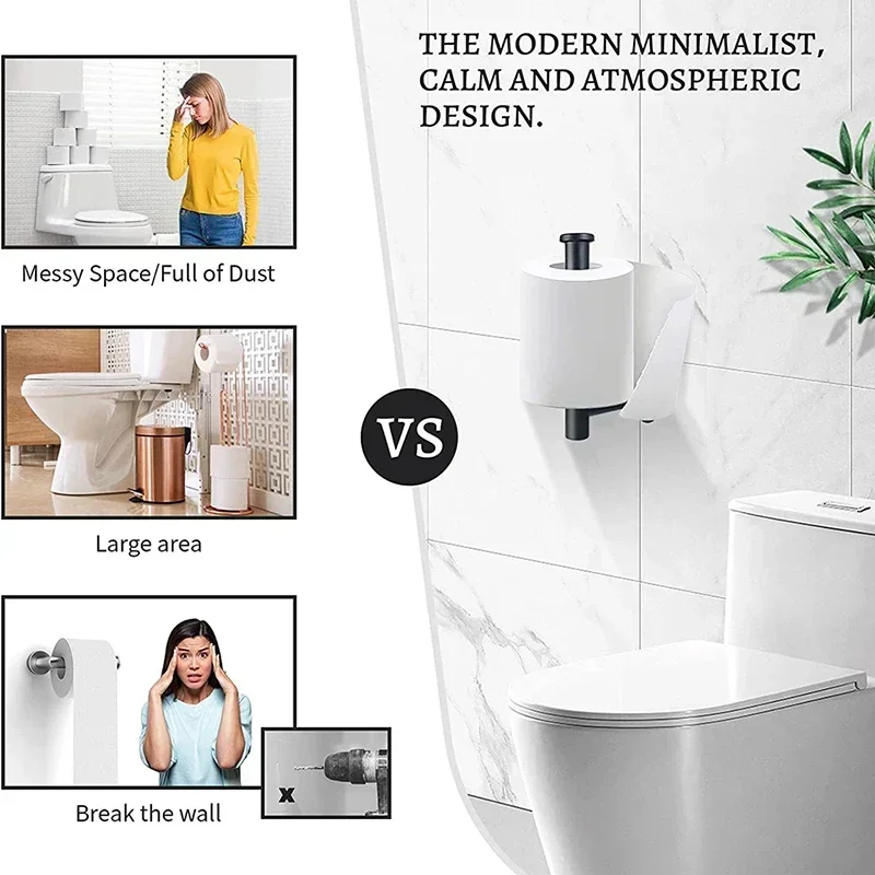 Black Self Adhesive Toilet Pap - огляд і ціна Home Bathroom Paper Towel Holder