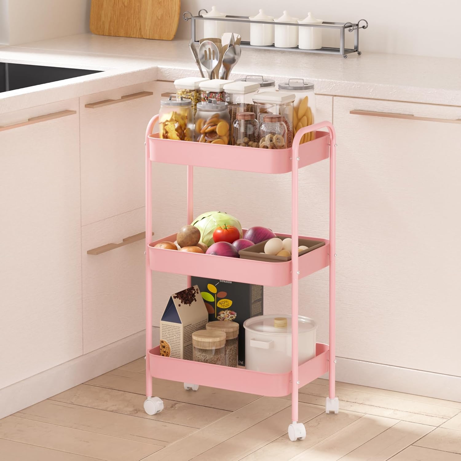3-Tier Rolling Storage Cart He - огляд і ціна Home Bathroom Organizer