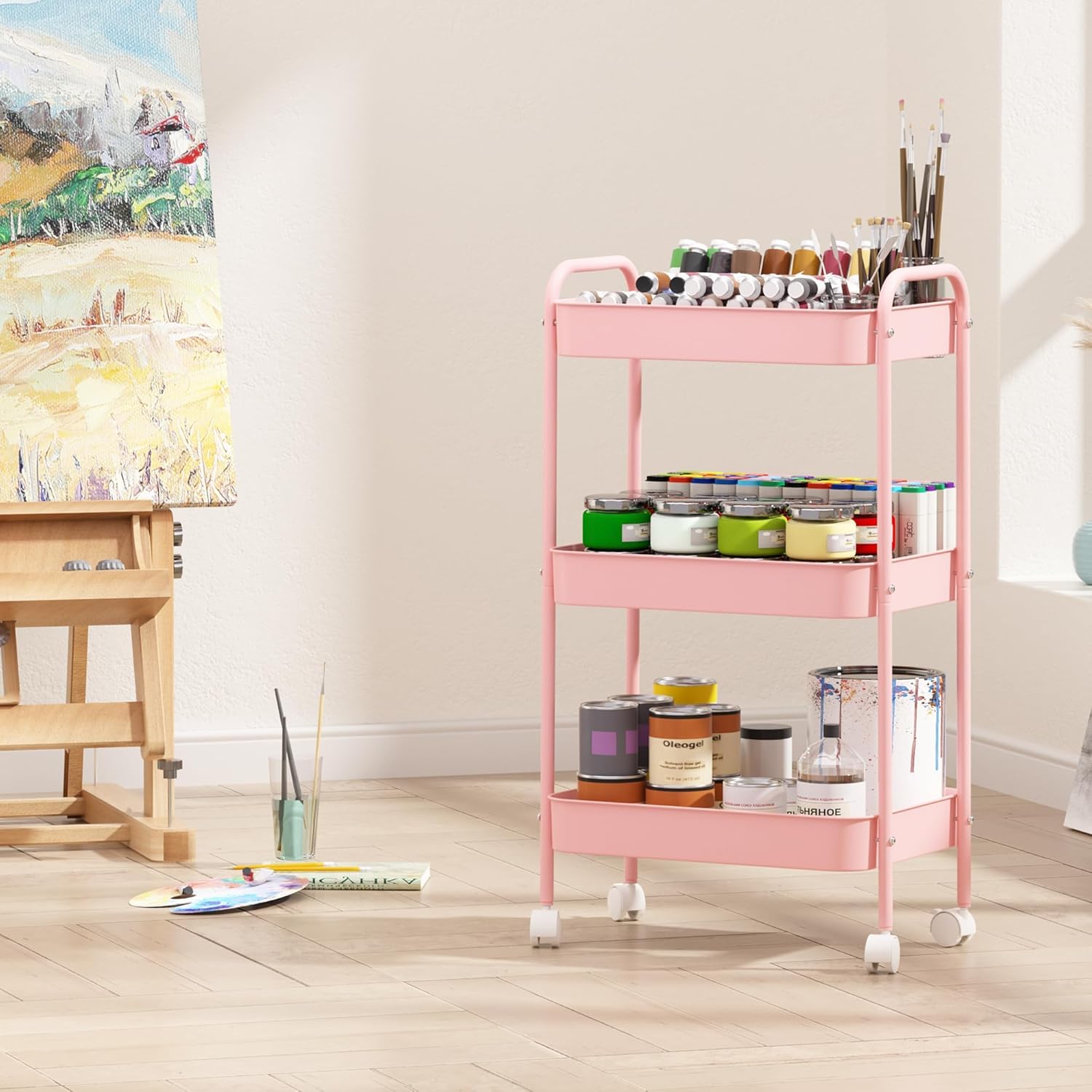 3-Tier Rolling Storage Cart He - огляд і ціна Home Bathroom Organizer