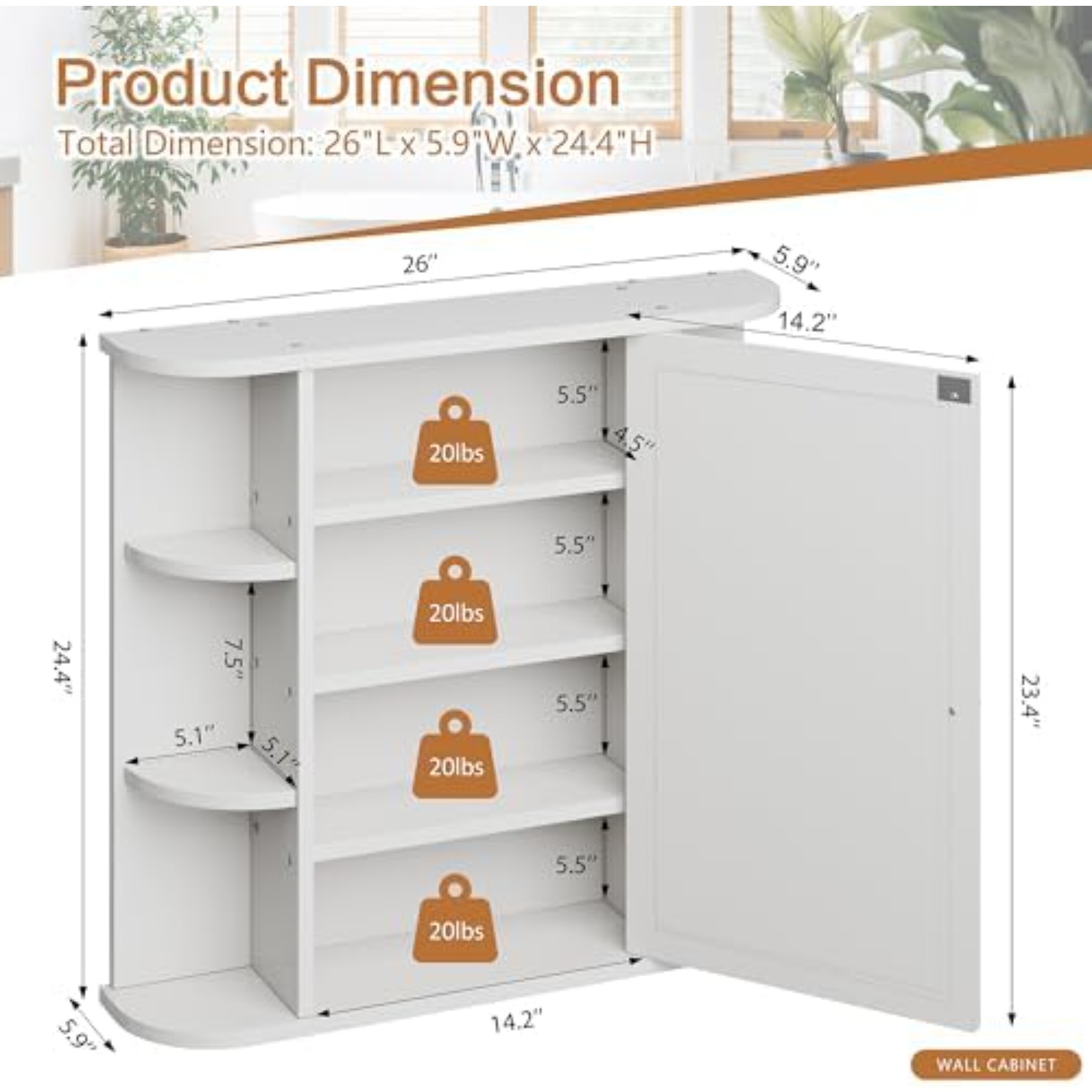 Bathroom Medicine Cabinet, Bat - огляд і ціна Bathroom Cabinet Mirror